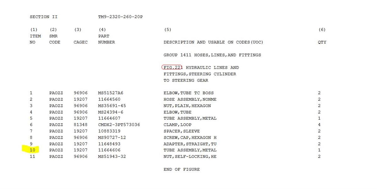 5T-2087 | 5T-2087 Metal Hydraulic Lines Steering Cylinder to Steering Gear M809 M939A1 M939A2 Dia 2 (1).JPG