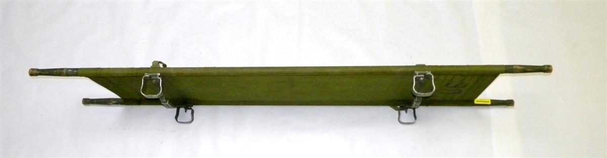 SP-1757 | 6530-00-783-7905 USGI Green Vinyl Folding Litter, Stretcher with Wood Handles USED (5).JPG