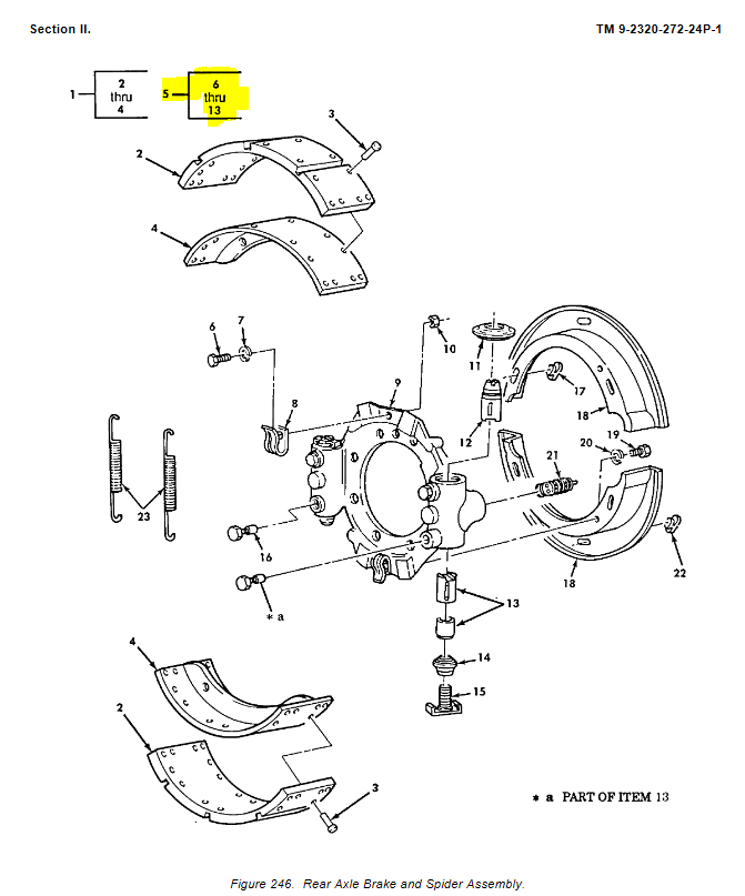 9M-838 | 9M-838 Left Forward Rear Spider Brake Assembly M939A1 M939A2 Dia  (1).JPG