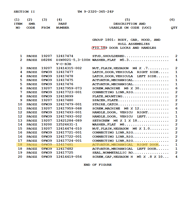 FM-610 | FM-610 Release Actuator Lever Door Mechanical Passenger Right .png