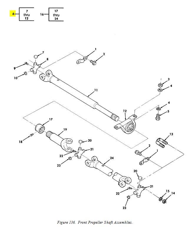 HM-1973 | HM-1973  Front Prop Shaft Driveshaft With Bearing And U-Joint HMMWV  (4).JPG