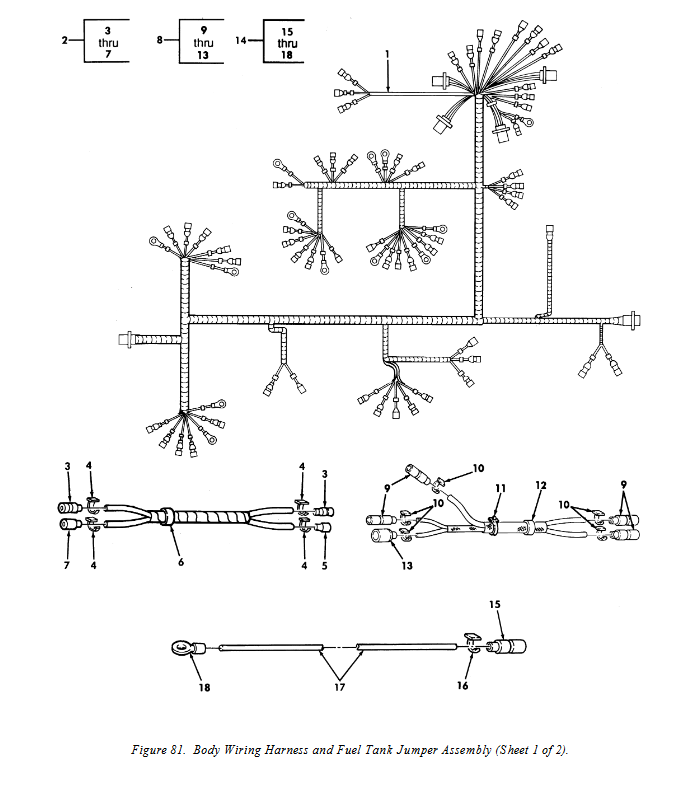 HM-3680 | HM-3680 Branched Wiring Harness Body Wiring and Fuel Tank Jumper Assembly HMMWV Dia (1).JPG