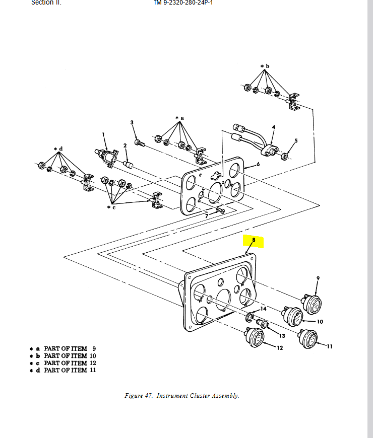 HM-3736 | HM-3736 Cluster Dash Panel Frame HMMWV Dia (1).JPG