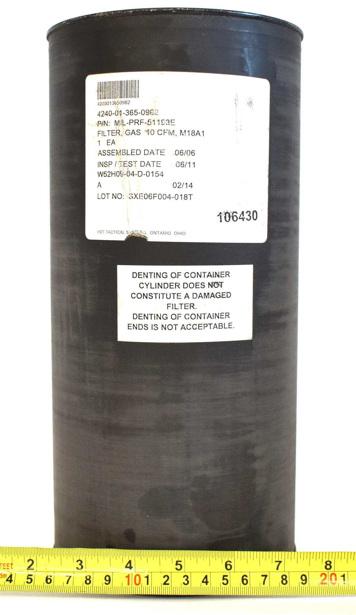 HM-3796 | HM-3796 Gas Filter for NBC Filtration System and Filter Mounting Hardware HMMWV (9).JPG