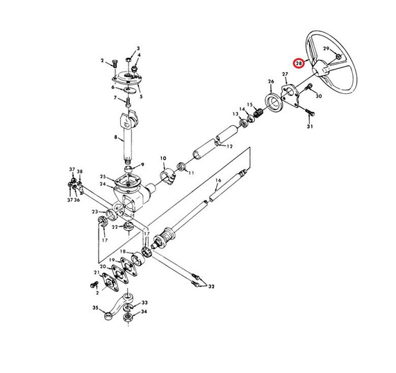 M151-003 | M151-003 Steering Wheel M151 M151A1 Jeep Mutt Diagram.png