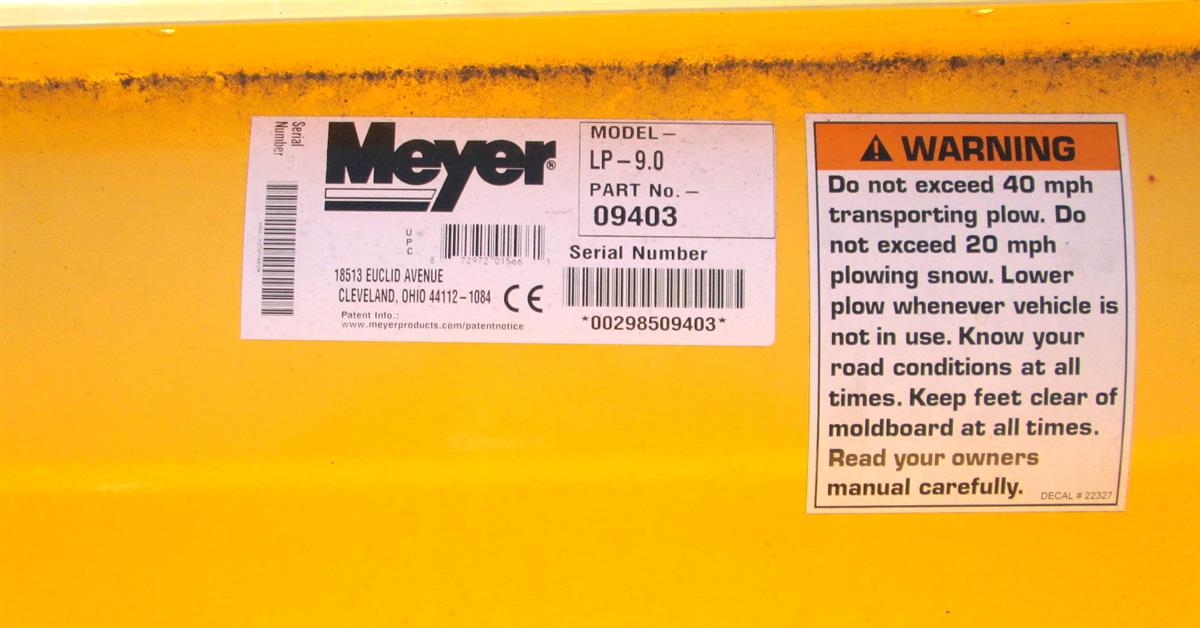 SNOW-047 | SNOW-047 Meyer Lot Pro 9 Foot Plow Meyer Snow Plow Snow Removal (2).JPG