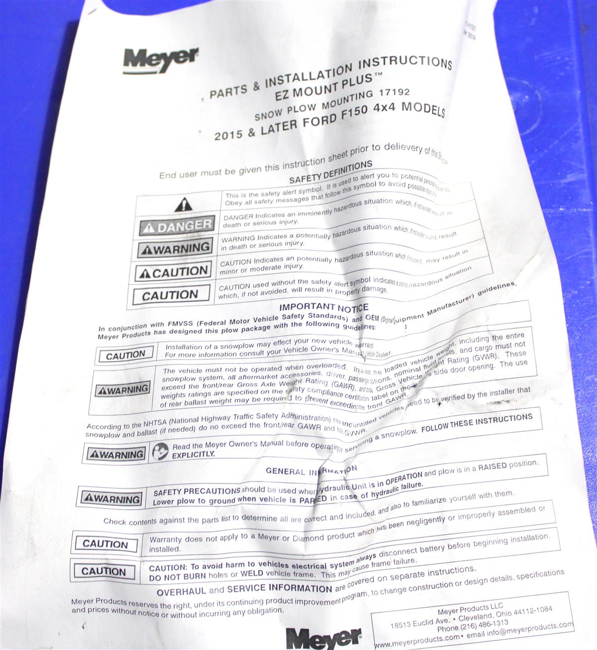 SNOW-087 | SNOW-087 Meyer Mounting Carton Ford F150 Kit Meyer Snow Plow  (2).JPG