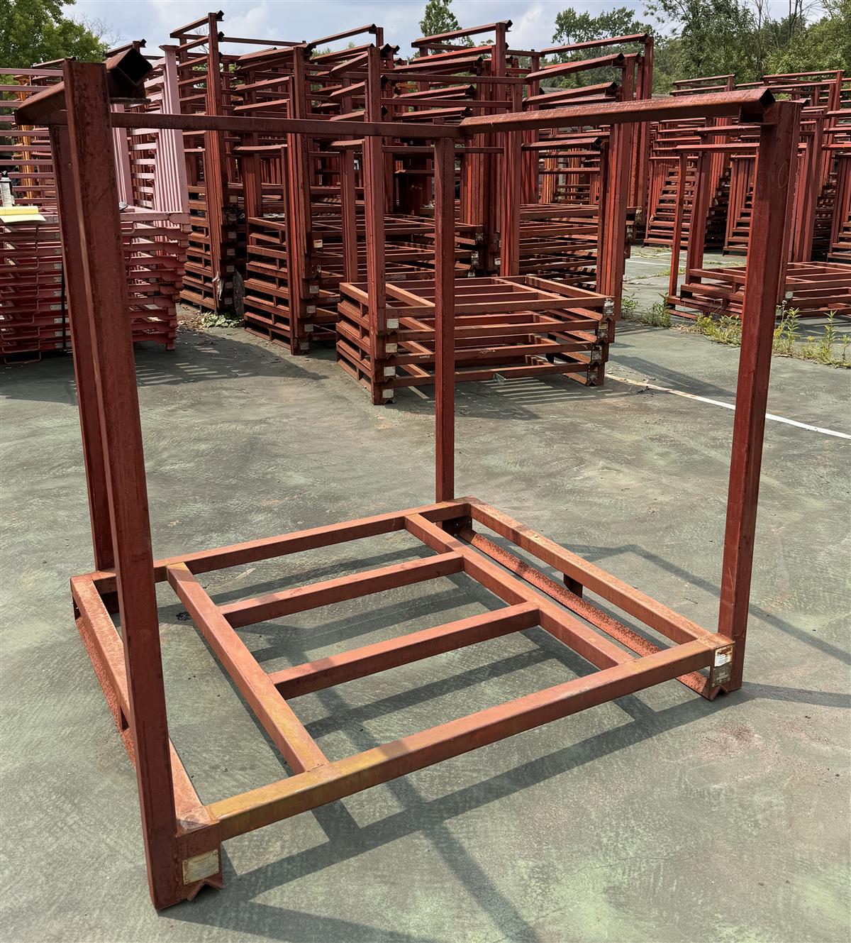 SP-2590 | SP-2590  Portable Stack Rack Nesting Pallet Stacker Rack Warehouse Red 3k Cap (5).jpg