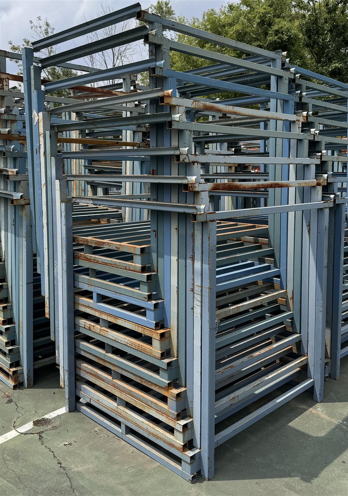 SP-403 | SP-403  Portable Stack Rack Nesting Pallet Stacker Rack Warehouse Blue 3k Cap (4).jpg