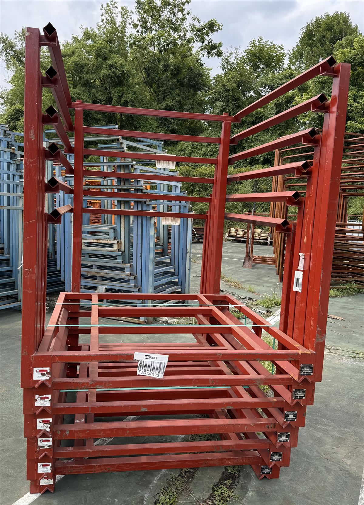 SP-405 | SP-405  Portable Stack Rack Nesting Pallet Stacker Rack Warehouse Red 2k Cap (1).jpg