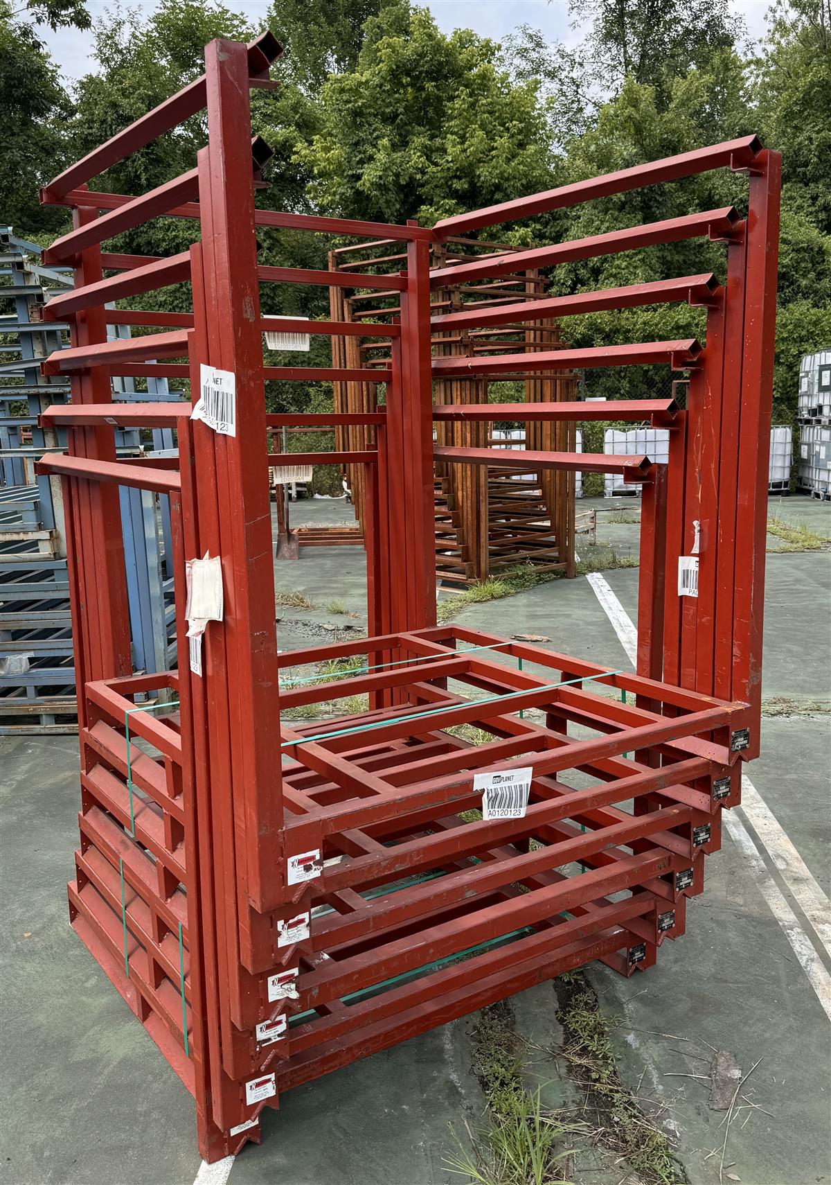 SP-405 | SP-405  Portable Stack Rack Nesting Pallet Stacker Rack Warehouse Red 2k Cap (2).jpg