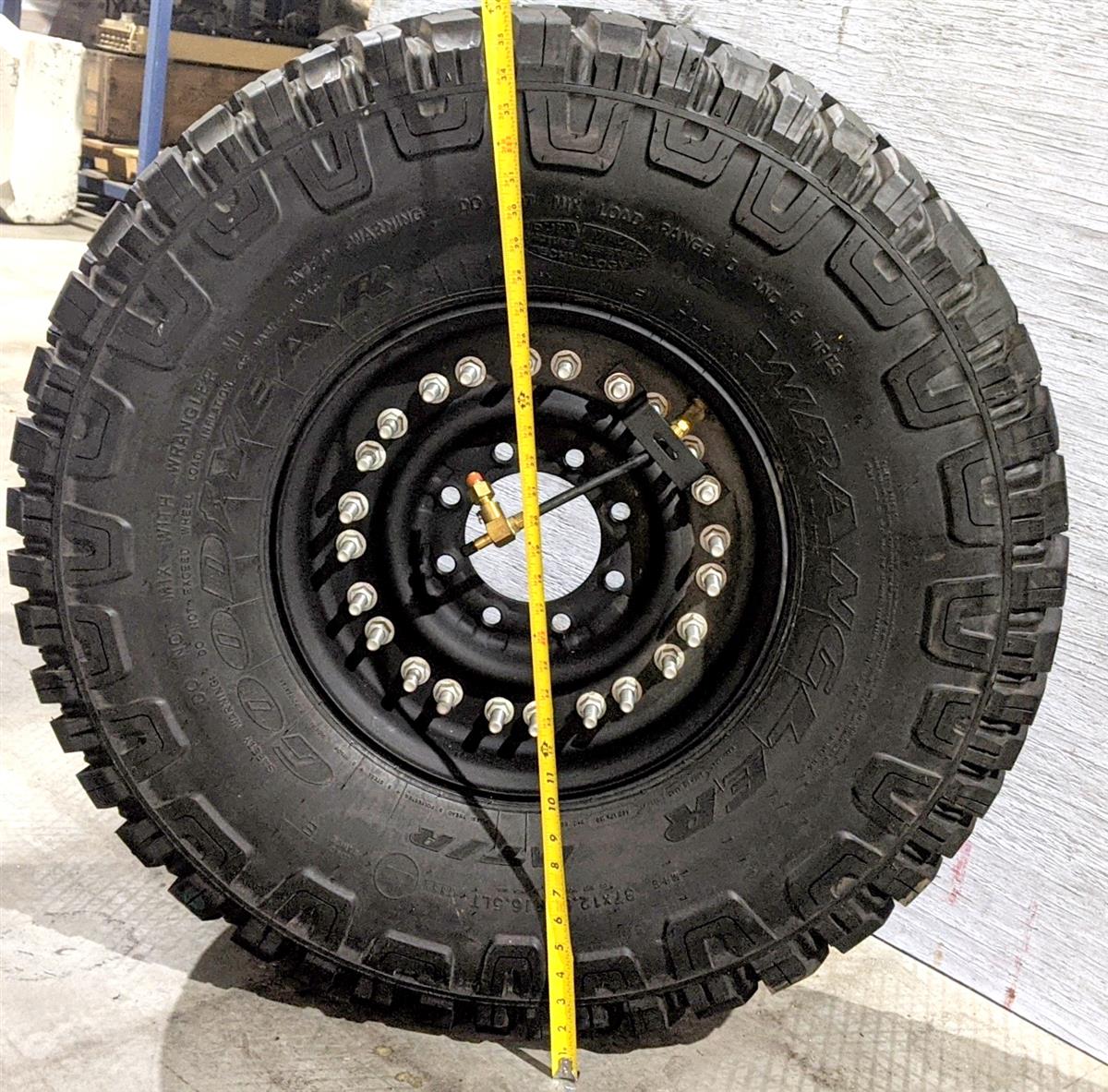 TI-1835 | TI-1835 Goodyear Wrangler MTR 37x12.50R16.5LT Tire Mounted on 24 Bolt Rim with CTIS - 100 Tread HM (1).jpg