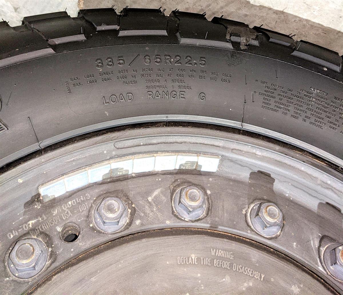 TI-1839 | TI-1839 Goodyear G275 MSA 33565R22.5 with Unimount 18 Bolt Rim 100 Tread Tire (11).jpg