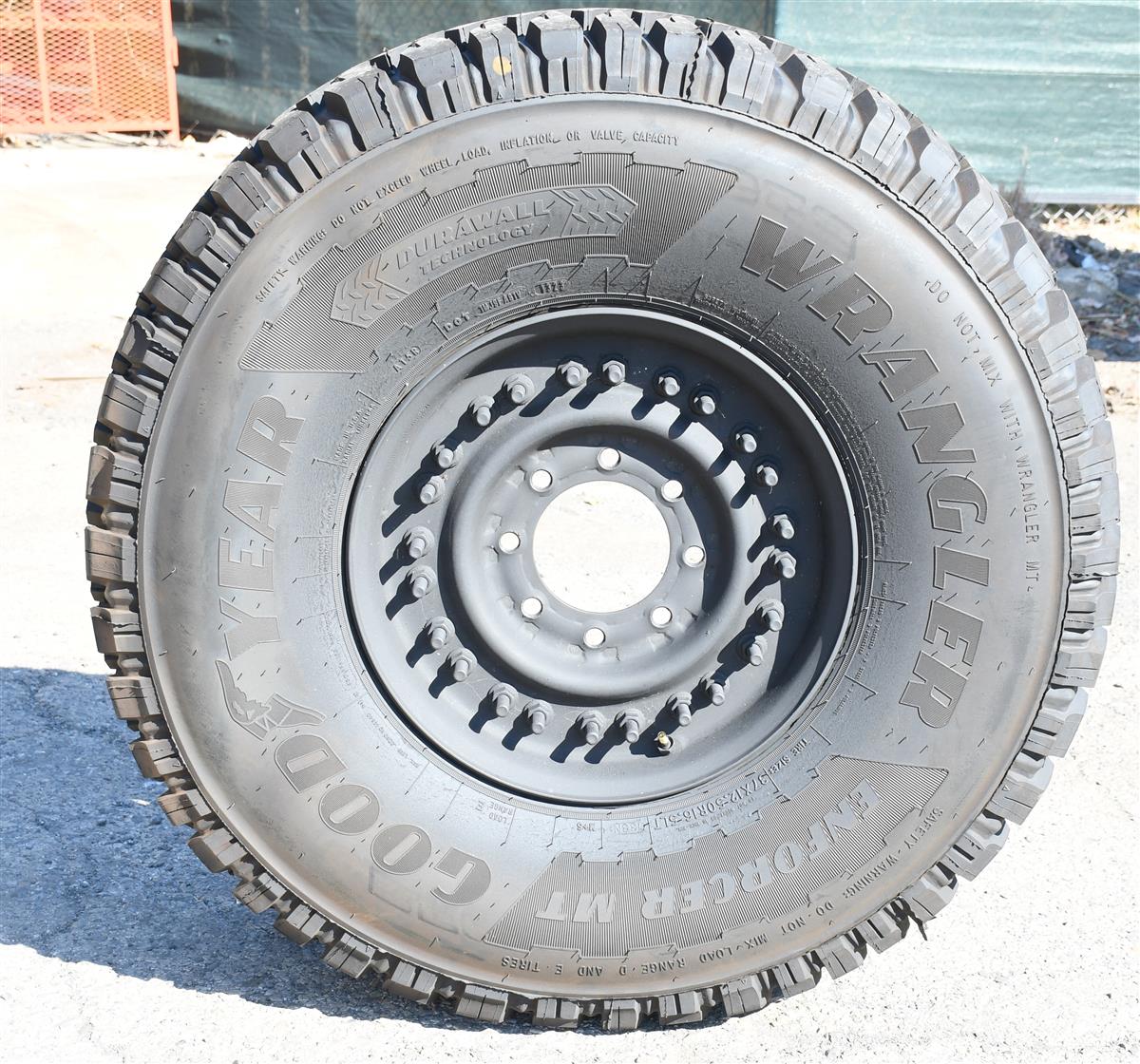 TI-1876 | TI-1876  Goodyear Wrangler Enforcer MT 37x12.50R16.5LT Mounted on 24 Bolt Rim 100% Tread HMMWV (14).JPG