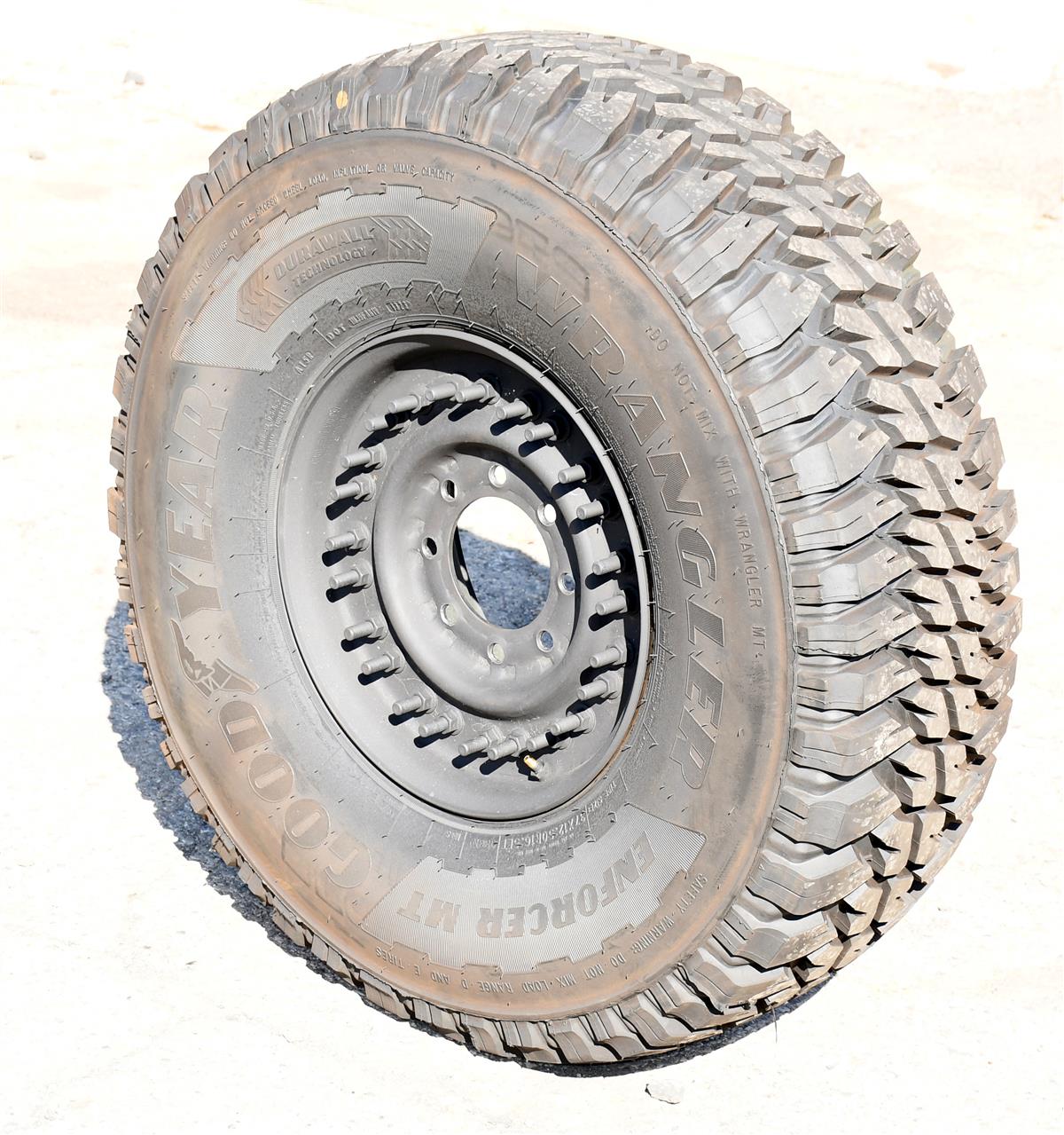 TI-1876 | TI-1876  Goodyear Wrangler Enforcer MT 37x12.50R16.5LT Mounted on 24 Bolt Rim 100% Tread HMMWV (2).JPG