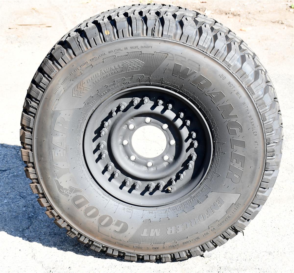 TI-1876 | TI-1876  Goodyear Wrangler Enforcer MT 37x12.50R16.5LT Mounted on 24 Bolt Rim 100% Tread HMMWV (4).JPG