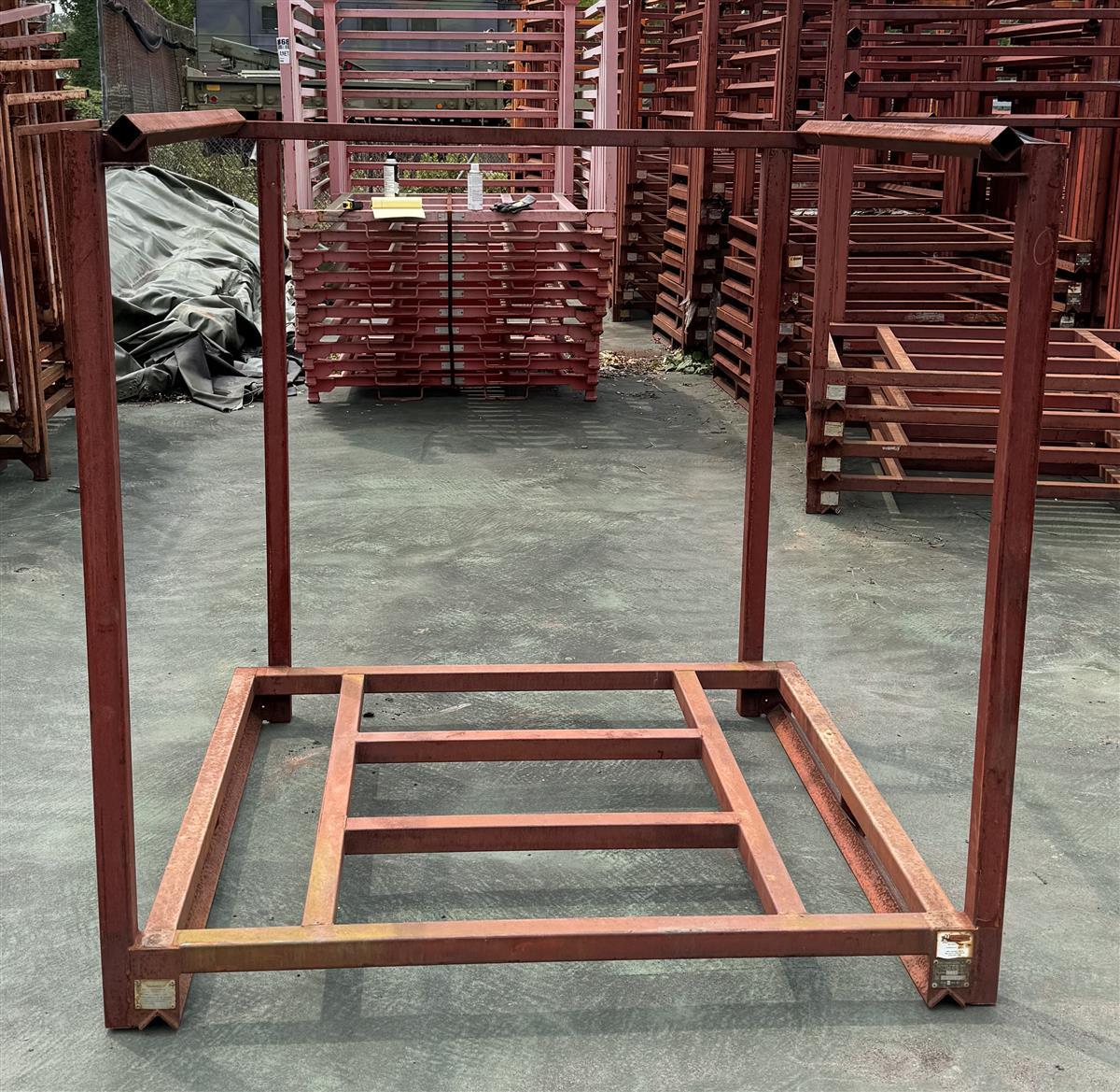 SP-2590 | SP-2590  Portable Stack Rack Nesting Pallet Stacker Rack Warehouse Red 3k Cap.jpg