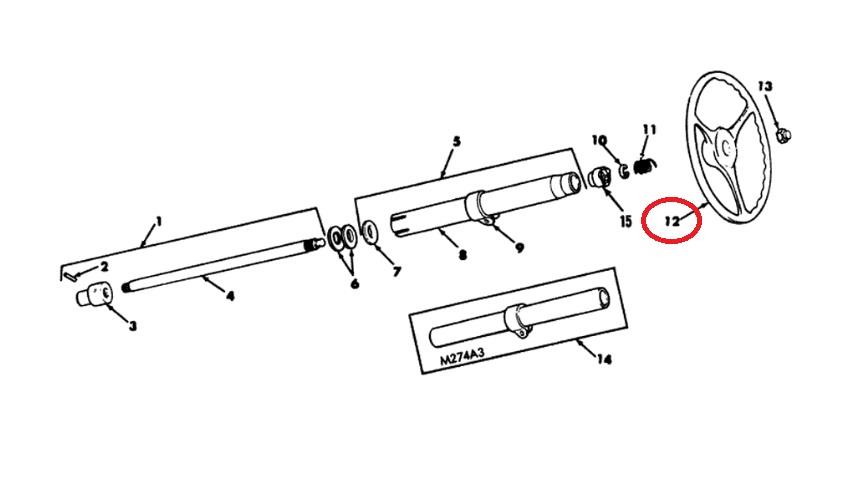 MU-106 | MU-106 18 Steering Wheel M274 Mule with 3-4 Center Parts Diagram.jpg