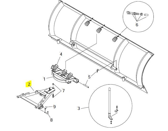 SNOW-037 | SNOW-037 Meyer ST Series 11 Inch A Frame EZ Classic Tube Mount Meyer Snow Plow Diagram.JPG